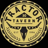 Tractor Tavern logo: circular gold and black seal with horned bull skull, established 1994